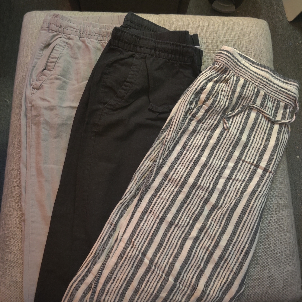 Linen Wide Leg Drawstring Pant